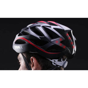 LED warning light and flashing - LIVALL BH62 Smart cycling helmet lateral view - Matte with black & white color