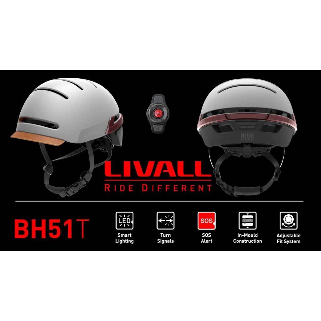 livall bh51t neo fahrradhelm LIVALL Smart Urban Cycle Helmet BH51T & Controller - Sandstone Grey